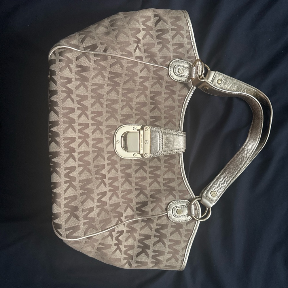Michael Kors Tan and Gold Shoulder Bag